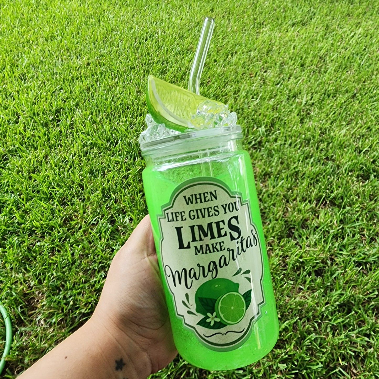 Green Margarita snowglobe
