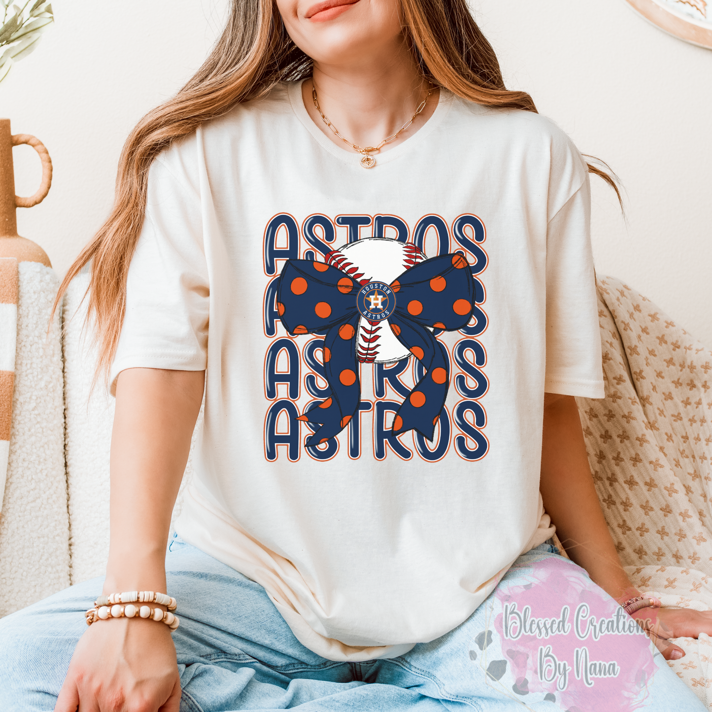 Astros Baseball Bow