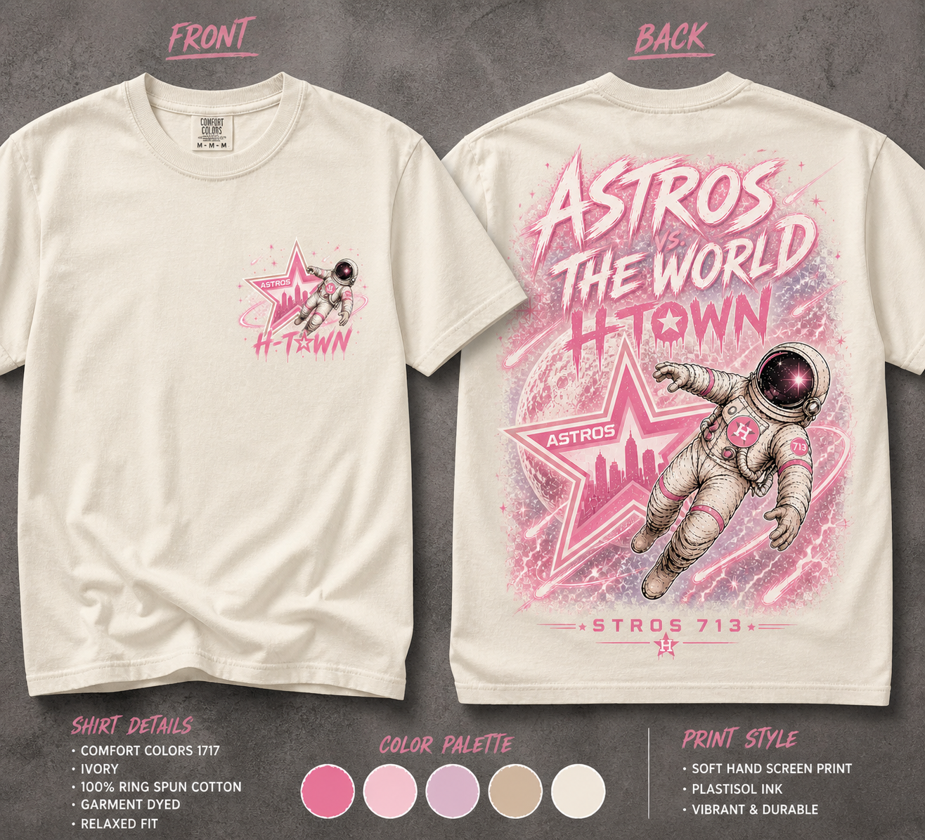 Girly pink Astros Astronaut