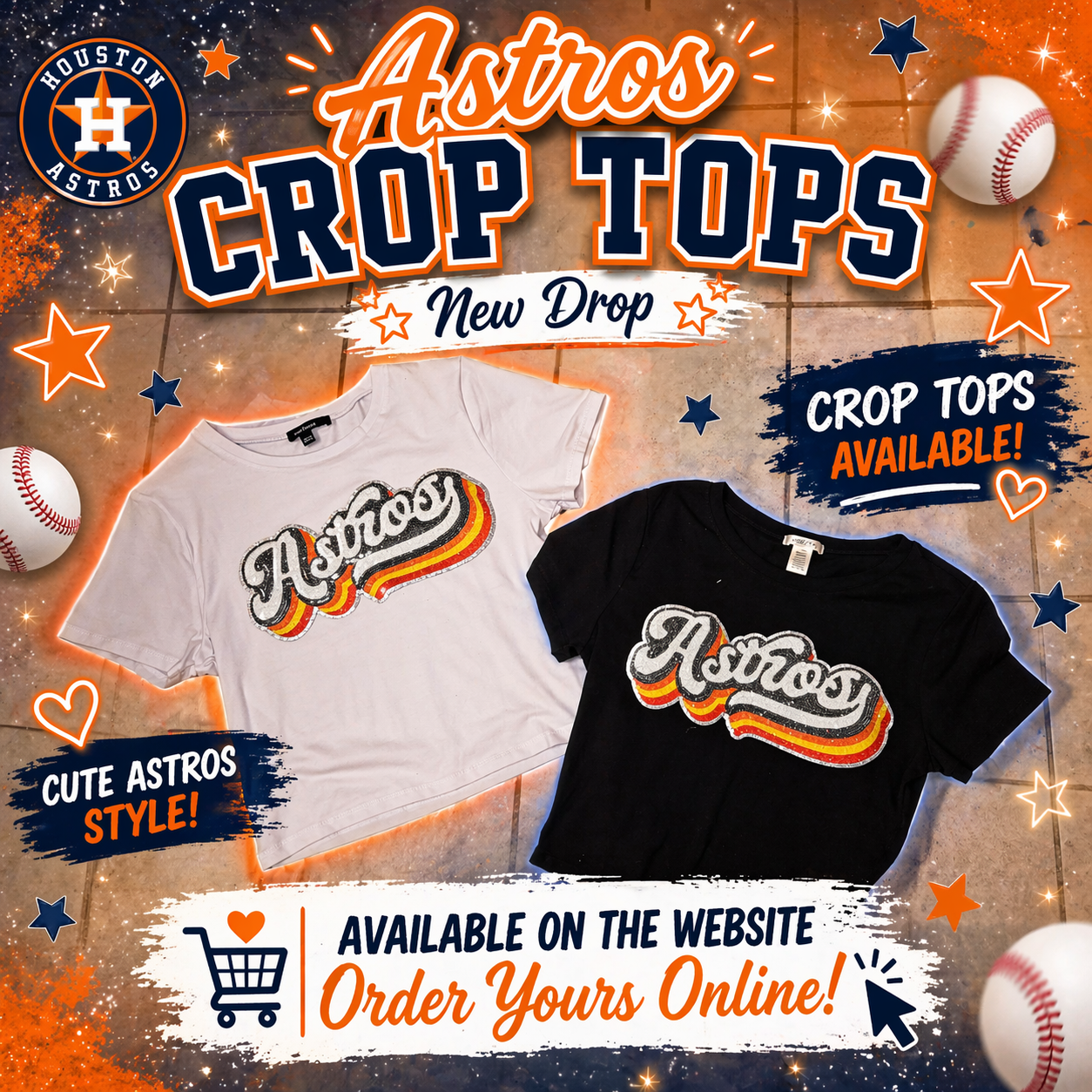 Crop Top Astros patch
