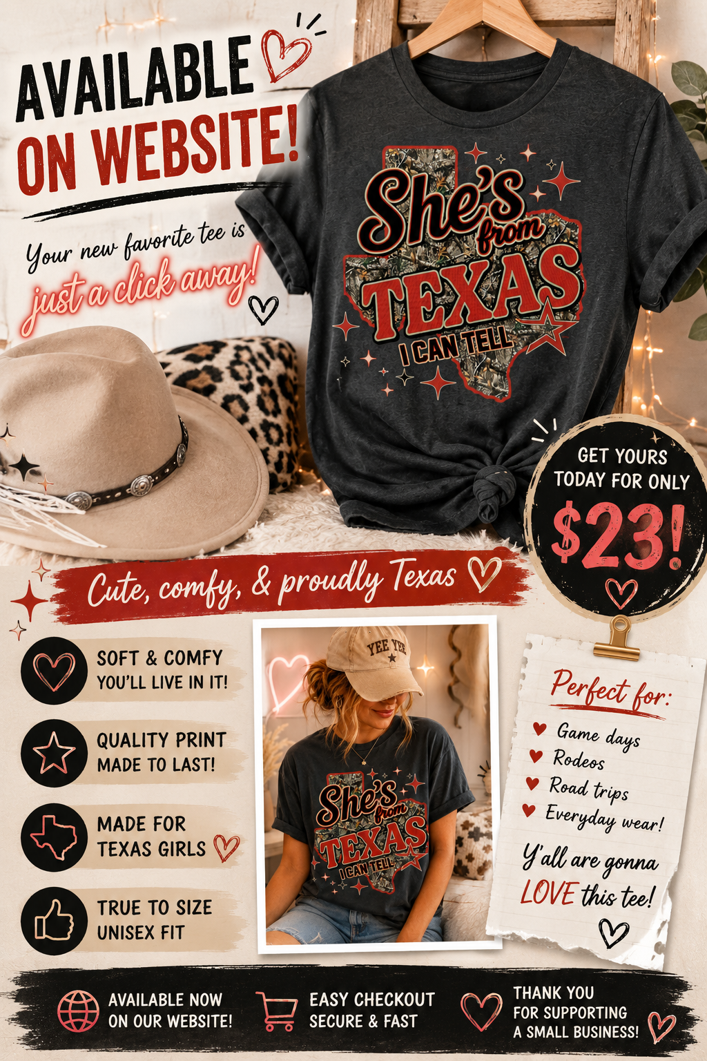 She's from Texas camo red