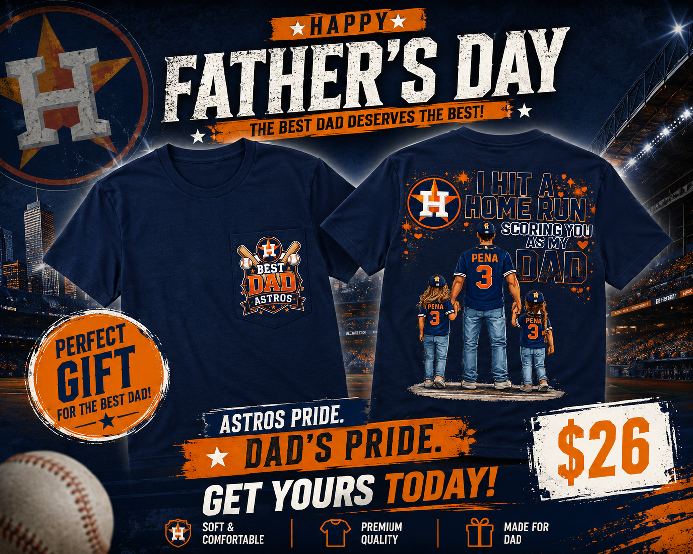 Astros father's day tee
