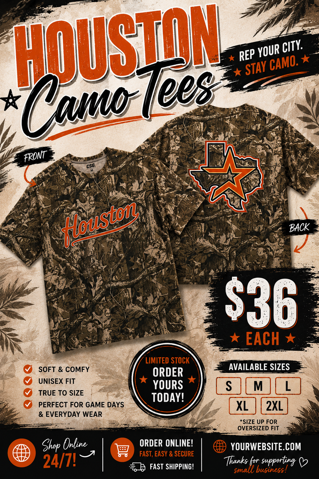 Camo Astros Tees
