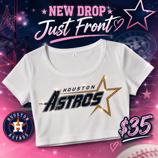 Crop Top bling Astros old school