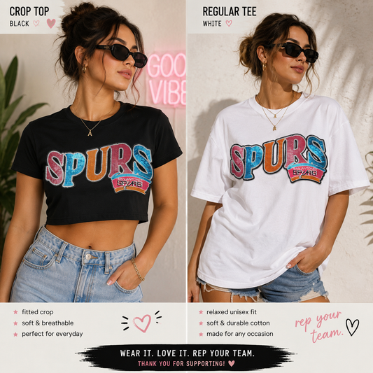 Spurs sequins Tee crop & Regular