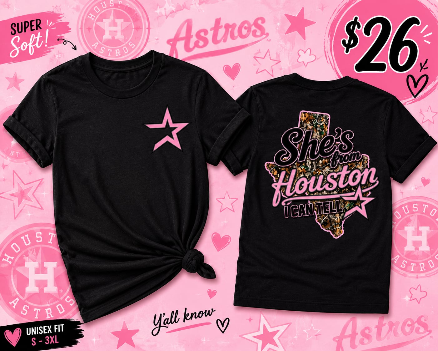She's from Houston camo Pink