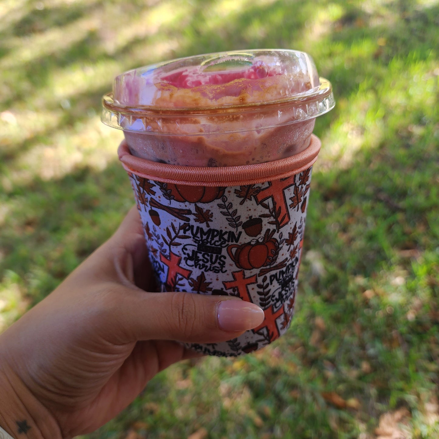 Fall Jesus coffee sleeve