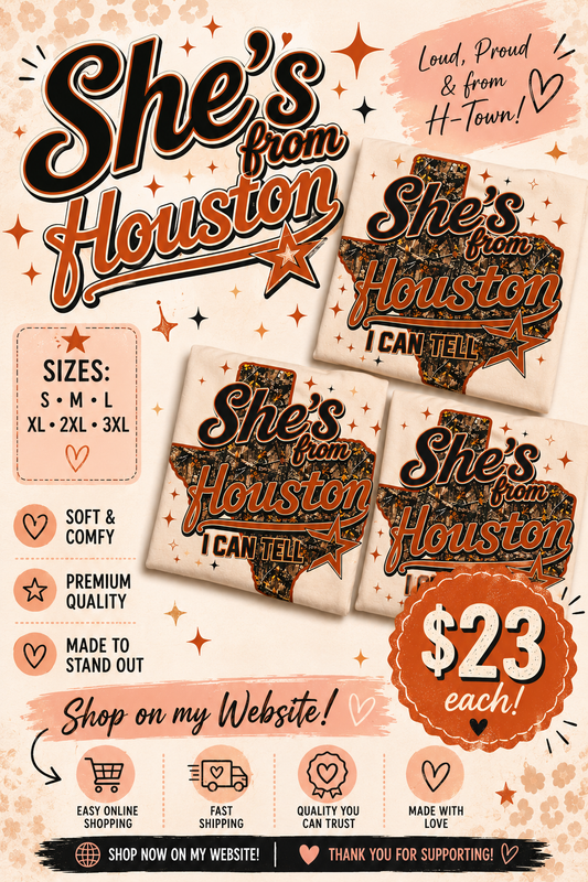 She's from Houston camo tee